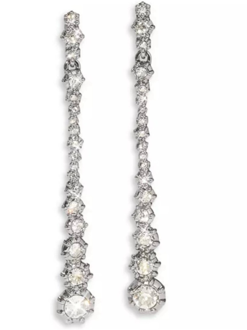 Alexis Bittar Ruthenium-Plated Punk Royale Crystal Linear Drop Earrings NEW - Picture 7 of 8